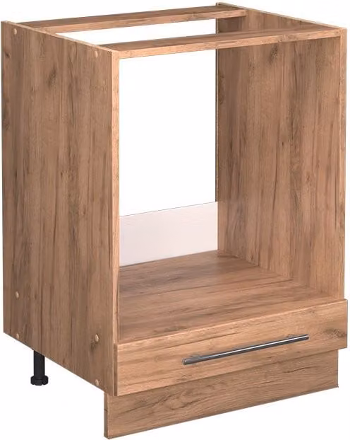 Armario para horno empotrado Vicco Fame-Line en roble dorado con puertas de cierre suave de 60 cm