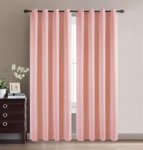 Cortinas Opacas COSHANO de 2 Piezas, Térmicas y Aislantes, Color Rosa, An: 140 cm, Al: 260 cm