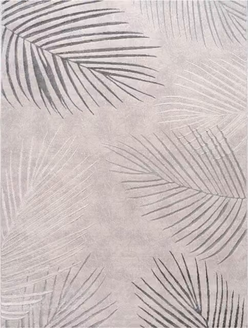 Alfombra Tiana gris de estilo boho y floral, An/P: 200 x 290 cm