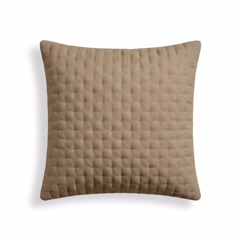 Funda de almohada reversible de microfibra lisa en color marrón terracota de 65 x 65 cm