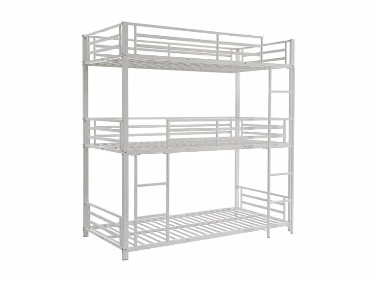 Litera triple ELOUAN III de metal en color blanco, An/P/Al: 190 x 90 x 205 cm