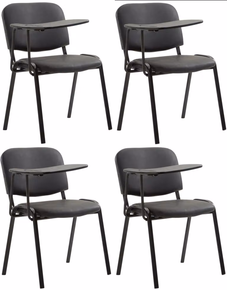 Set de mesa plegable con 4 sillas en simil cuero negro para hogar u oficina