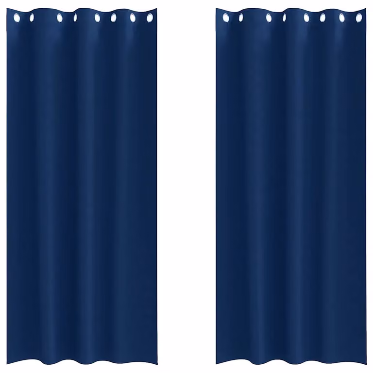 Set de 2 cortinas opacas con anillas vidaXL en azul, An/Al: 140 x 245 cm