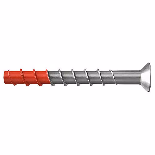 Tornillo de hormigón Fischer UltraCut FBS II 8x80 en acero inoxidable color plata, pack de 50 unidades