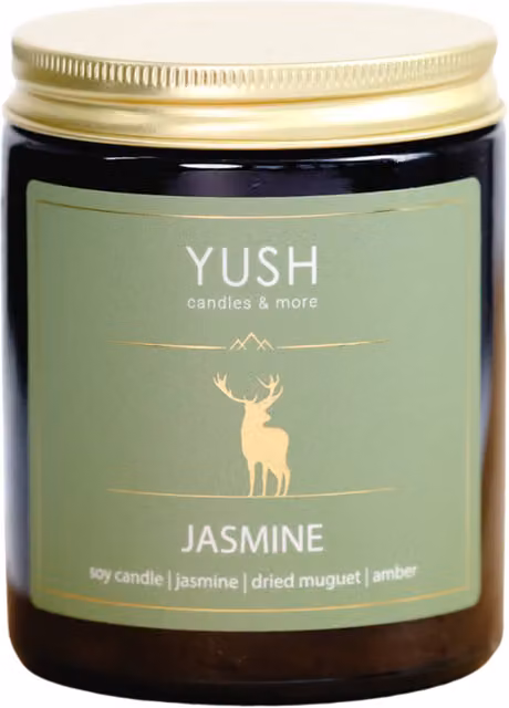 Vela de soja con aroma a jazmín Yush de 180 ml con fragancia floral