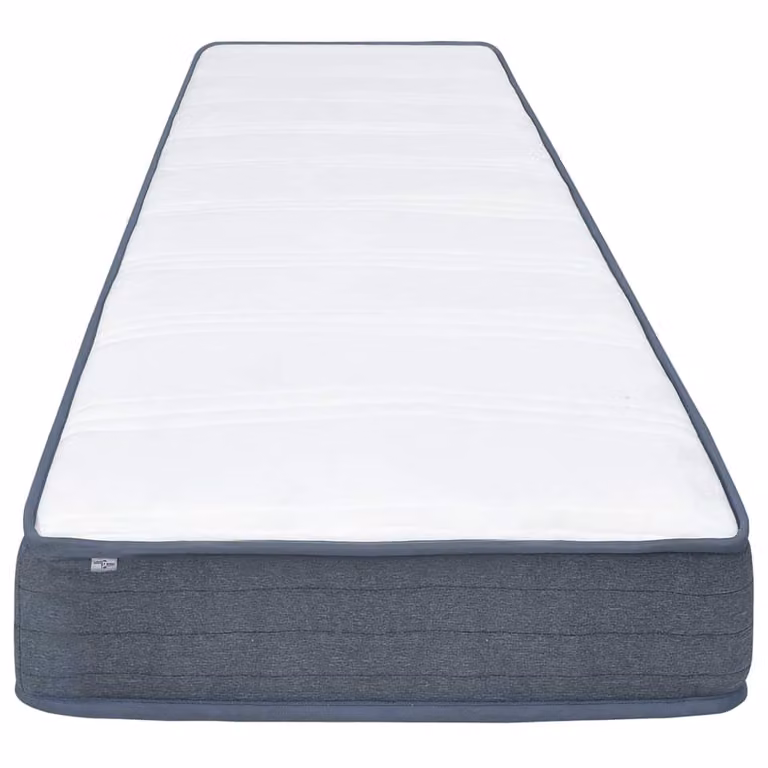 Colchón de cama box spring vidaXL con muelles ensacados, firmeza media H3, blanco y gris, An/P/Al: 90 x 200 x 20 cm