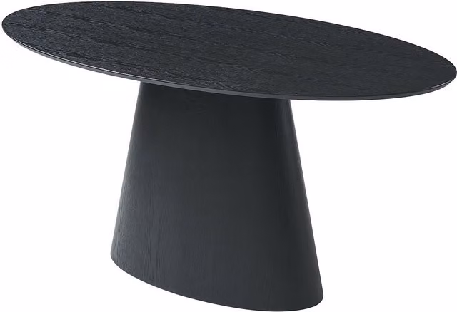 Mesa de comedor moderna Antelada Vente-Unique de color negro con acabado mate y estructura de MDF para 6 personas, An/P/Al: 140 x 90 x 76,5 cm