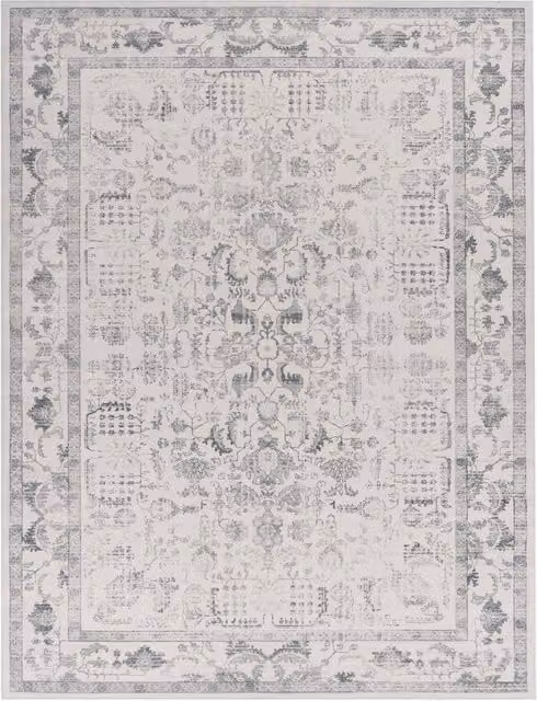 Alfombra lavable Sami de estilo oriental y moderno en color plata, An: 160 cm, Al: 220 cm