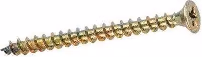 Tornillo para aglomerado Ambrovit de acero galvanizado amarillo con cabeza pozidriv y función autodragante