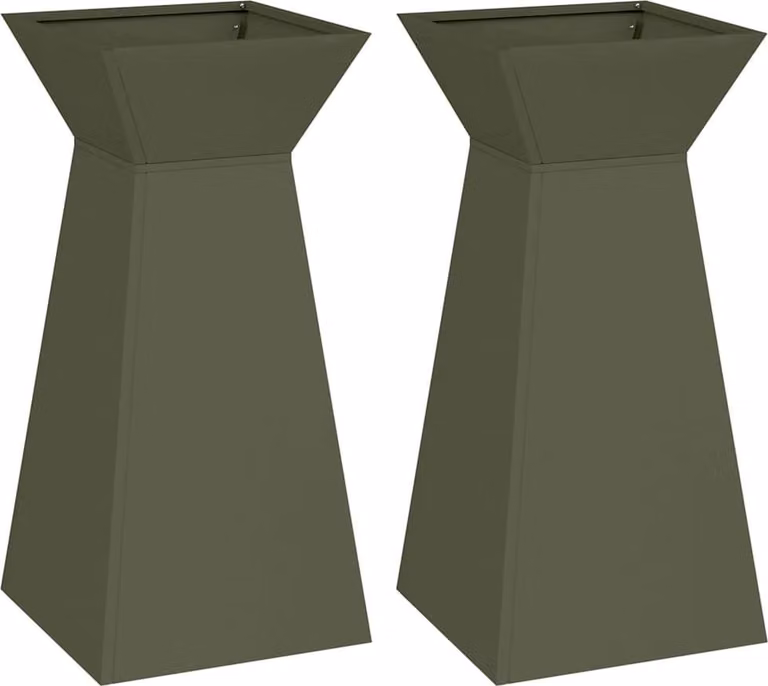 Set de 2 macetas Syfax modelo Pilar color verde An/P/Al: 35 x 35 x 73 cm