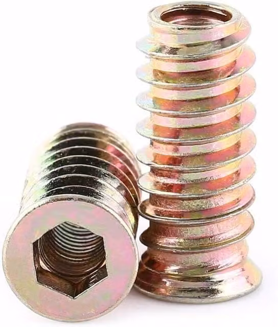 Pack de 20 tuercas hexagonales roscadas ODIPIE de acero galvanizado en color plata, M8 x 25 mm