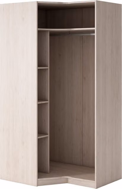 Armario rinconera izquierda Mio de El Corte Inglés en color beige con 1 barra y 1 balda