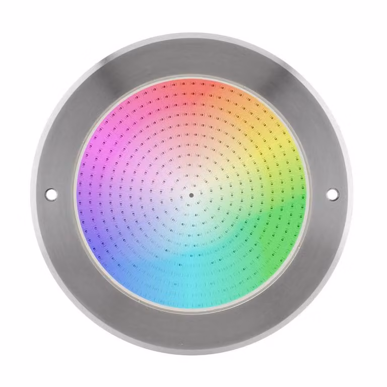 Lámpara LED Slim Ledbox para piscinas RGB, acero inoxidable 316, color plata, 35W, IP68, ø: 23 cm