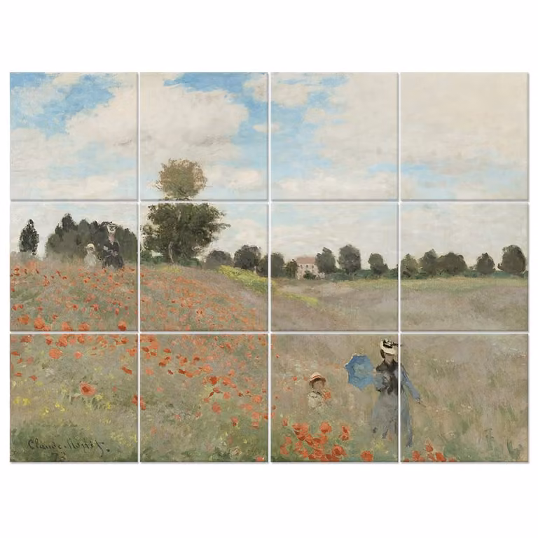Panel de cuadro decorativo Amapolas en Argenteuil de Claude Monet por Legendarte, multicolor, An x Al: 200 x 150 cm