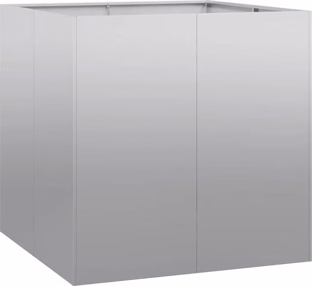 Jardinera cuadrada Helloshop26 de acero galvanizado para exterior, color gris, An/P/Al: 80 x 80 x 80 cm