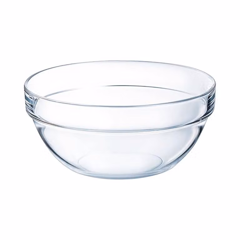 Ensaladera apilable de vidrio templado transparente Arcoroc de 26 cm