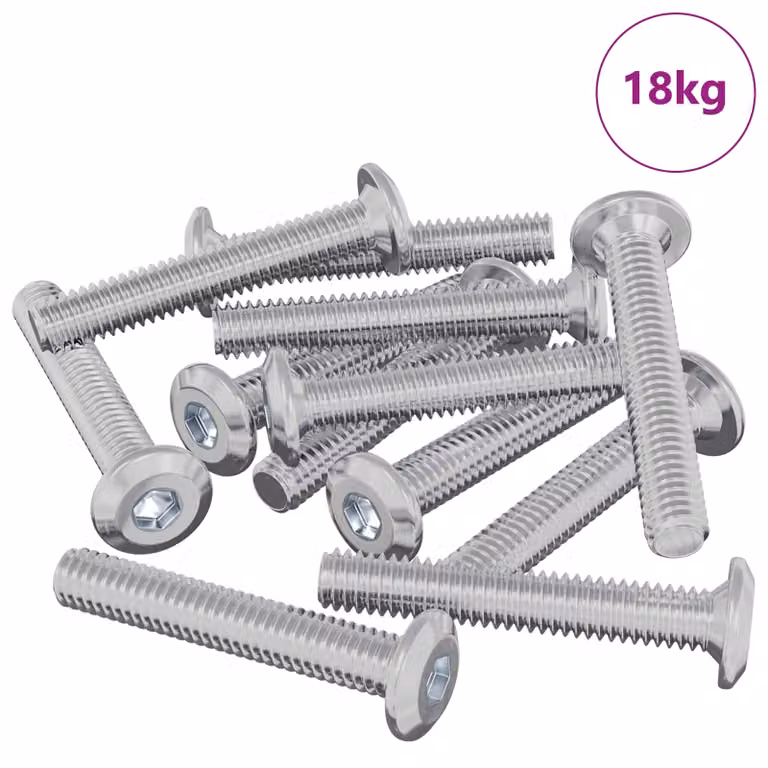 Set de 2514 tornillos de bloqueo de cabeza avellanada Phillips de acero inoxidable color plateado de vidaXL