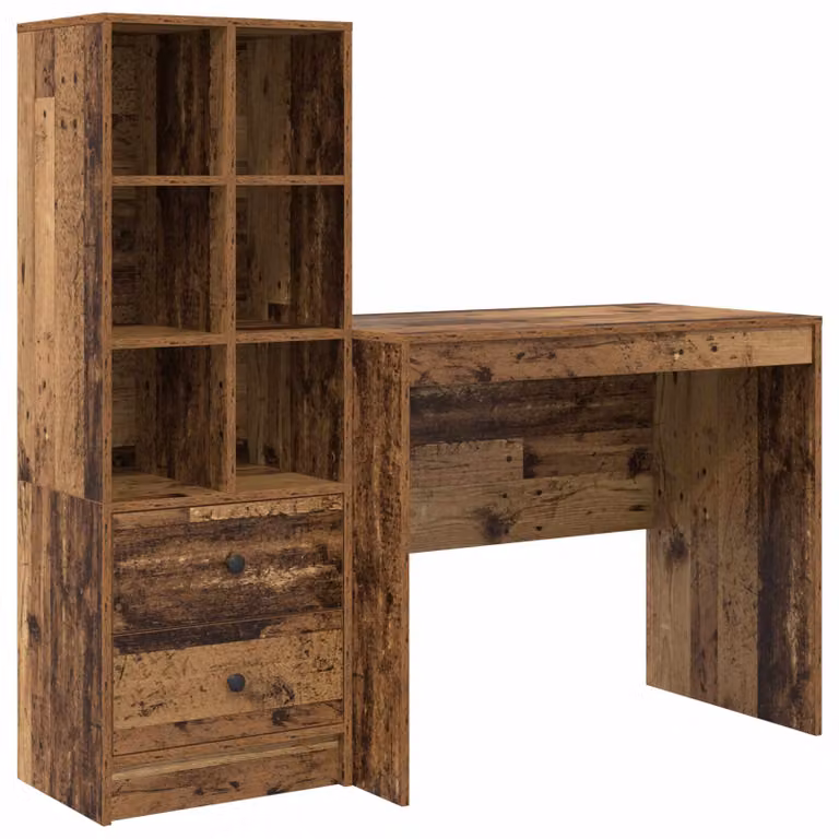 Set de 2 escritorios modernos vidaXL de madera en color marrón para oficina en casa, An/P/Al: 135,5 x 50 x 127 cm