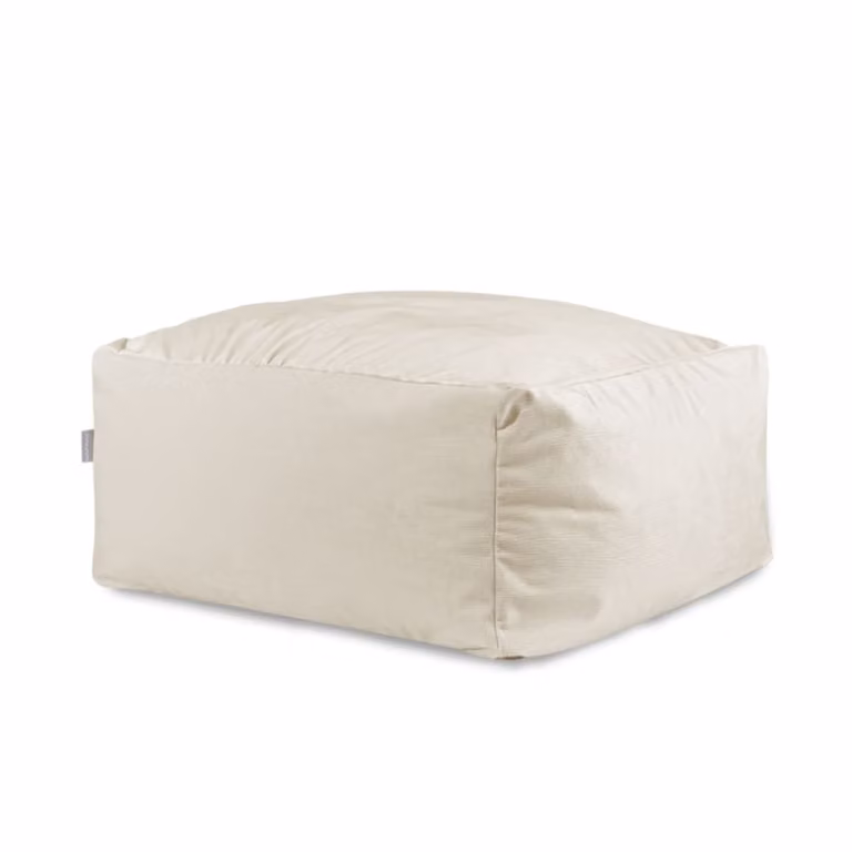 Puf de terciopelo blanco Naf Naf con funda extraíble An/P/Al: 50 x 50 x 25 cm