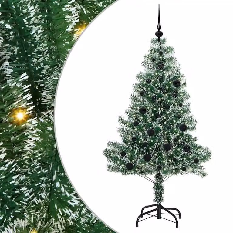 Árbol de Navidad Artificial Nevado con Luz LED verde de vidaXL, Altura: 150 cm