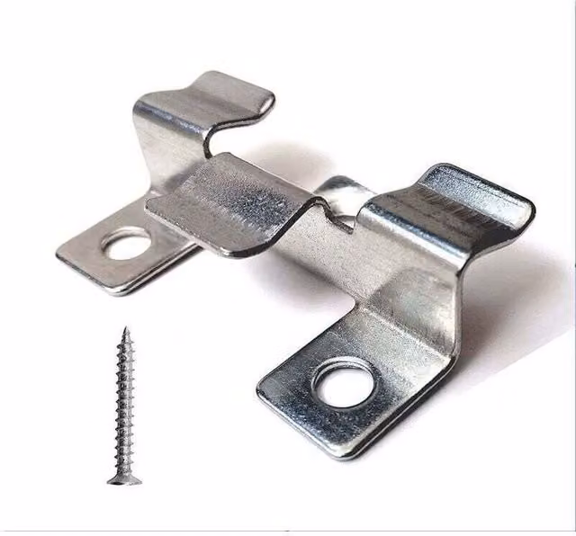 Paquete de 100 clips de fijación LIIYIELA para tarimas de madera con tornillos de acero inoxidable en color negro y plata, Altura: 1 cm
