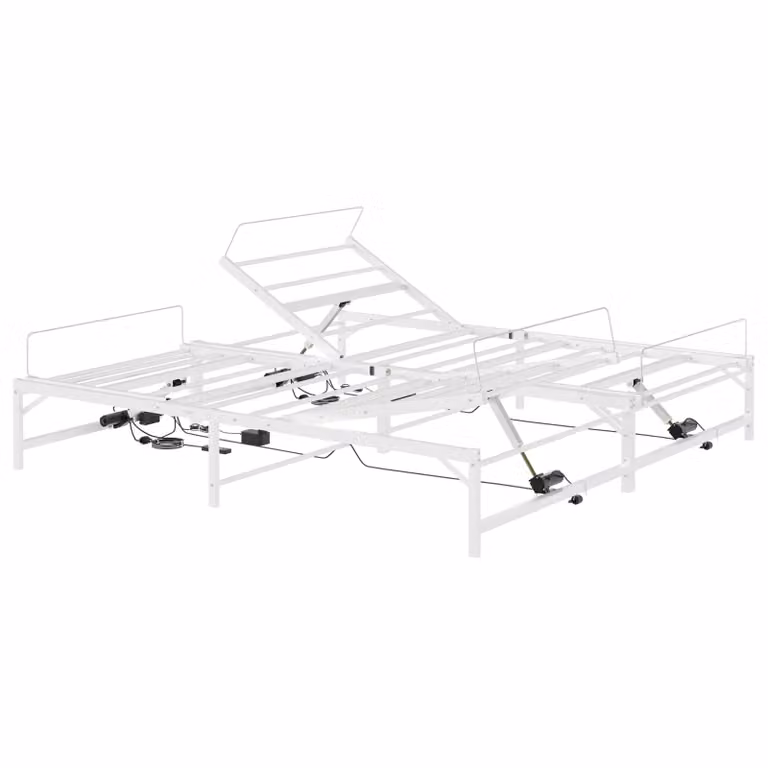 Estructura de cama eléctrica ajustable vidaXL en color blanco de metal de 200 x 200 cm