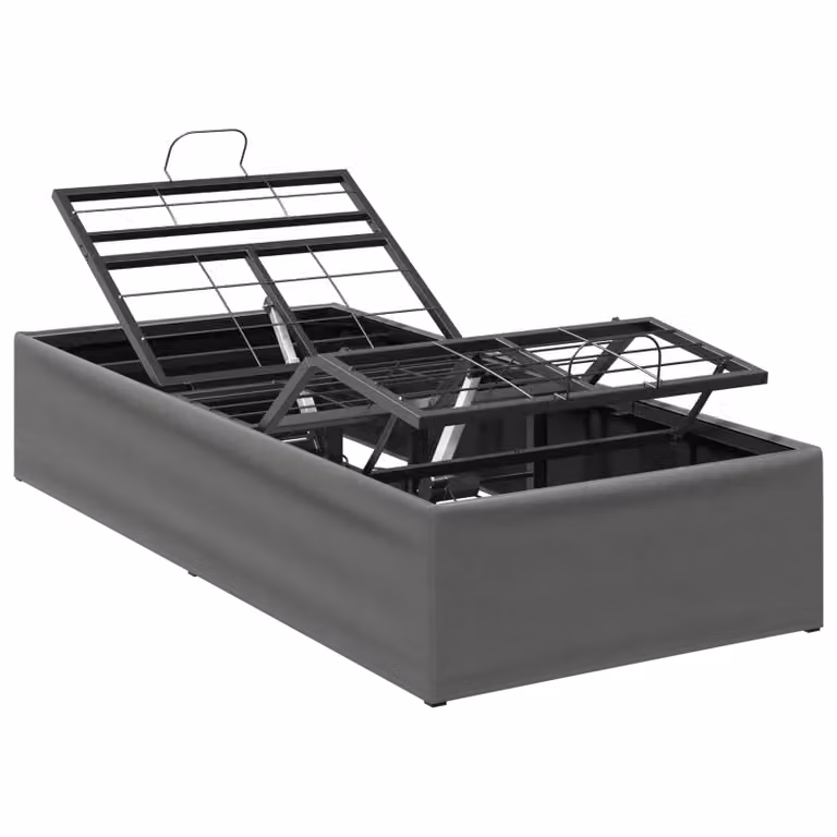 Estructura de cama eléctrica ajustable vidaXL en gris con base elevable y marco tapizado de 90 x 200 cm