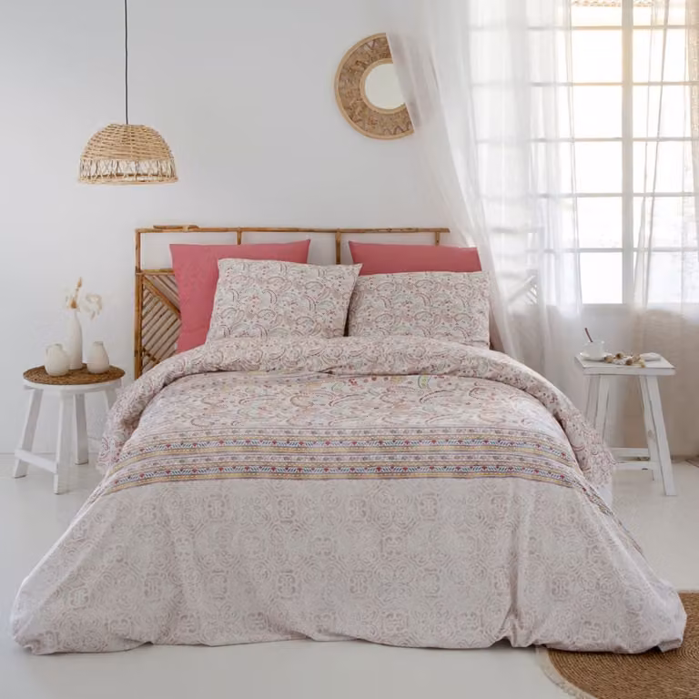 Funda nórdica reversible Naf Naf de algodón con diseño floral boho multicolor de 200x200 cm