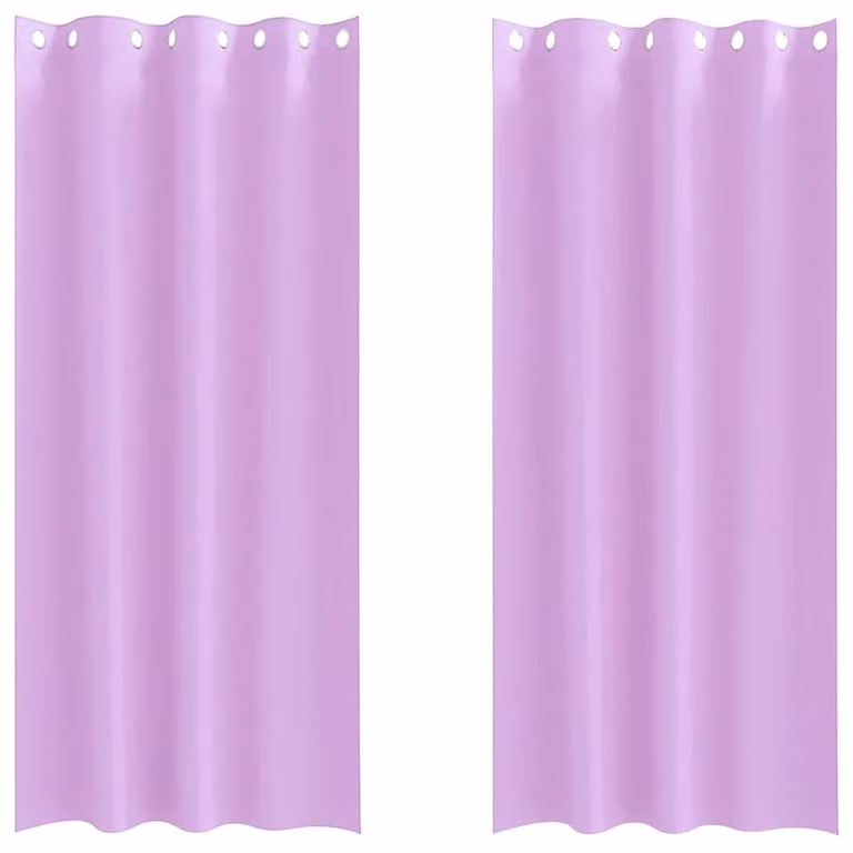 Set de 2 cortinas opacas con anillas vidaXL en color morado, An/Al: 140 x 245 cm