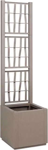 Macetero de jardín con celosía moderna HELLOSHOP26 de polipropileno color gris An/P/Al: 36 x 36 x 140 cm