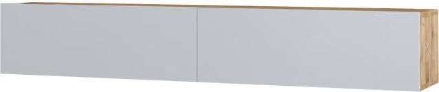 Mueble de TV suspendido moderno Menzzo con 2 puertas, color blanco y madera, An/P/Al: 180 x 31,6 x 29,6 cm