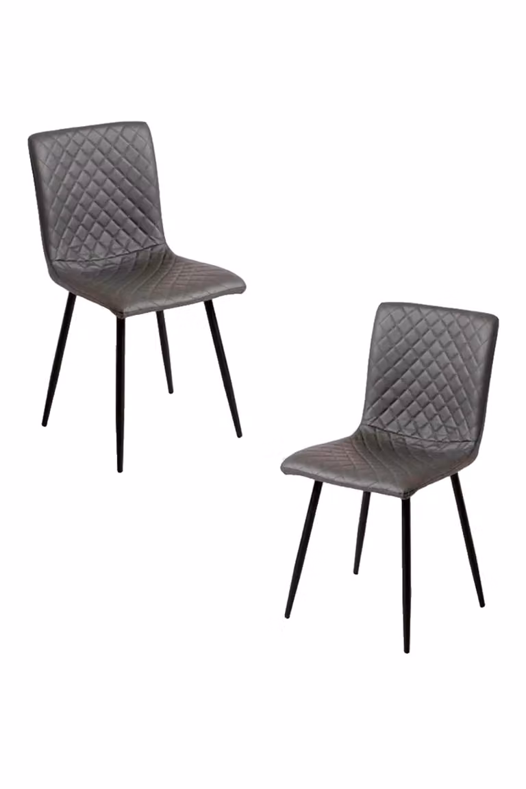 Pack de 2 sillas modernas en polipiel gris para salón o comedor de Regalos Miguel