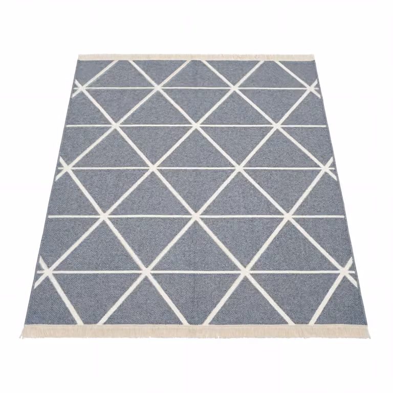 Alfombra reversible Skyla gris y amarillo con diseño geométrico escandinavo, lavable, de algodón, An/P: 80 x 250 cm