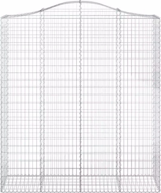 Cesta gaviones en forma de arco SYFAX de hierro galvanizado color plata An/P/Al: 200 x 50 x 220/240 cm