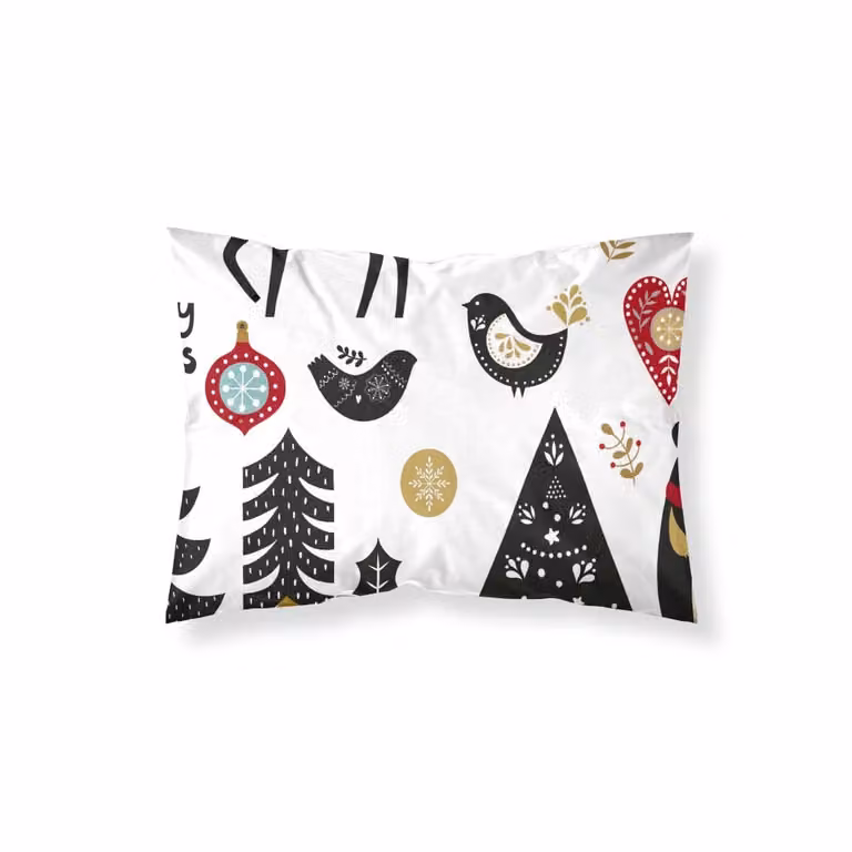 Funda de almohada Muare Home con diseño gráfico de Navidad en multicolor, 80x80 cm, 100% poliéster