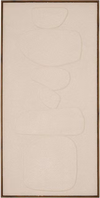 Lienzo Roger rectangular de Atmosphera con diseño abstracto en color beige y marco de madera, An/P/Al: 58 x 116 cm