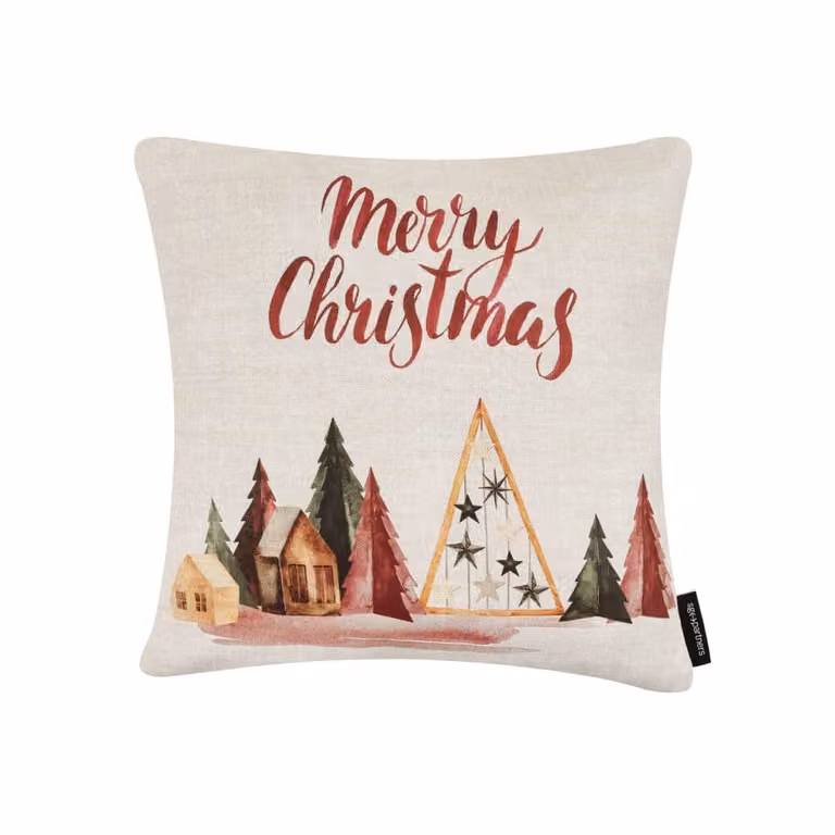 Funda de cojín de Navidad Decolores Home multicolor, 100% algodón, 50 x 50 cm