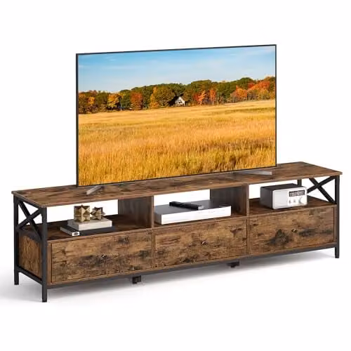 Mueble de TV industrial VASAGLE para salón en marrón y negro, An/P/Al: 178 x 40 x 50 cm