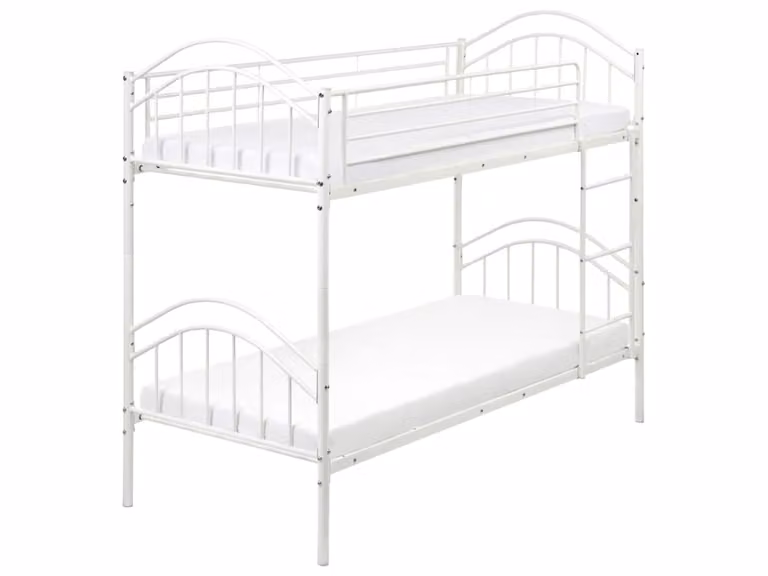 Litera de metal Beliani para niños en color blanco An/P/Al: 90 x 200 cm