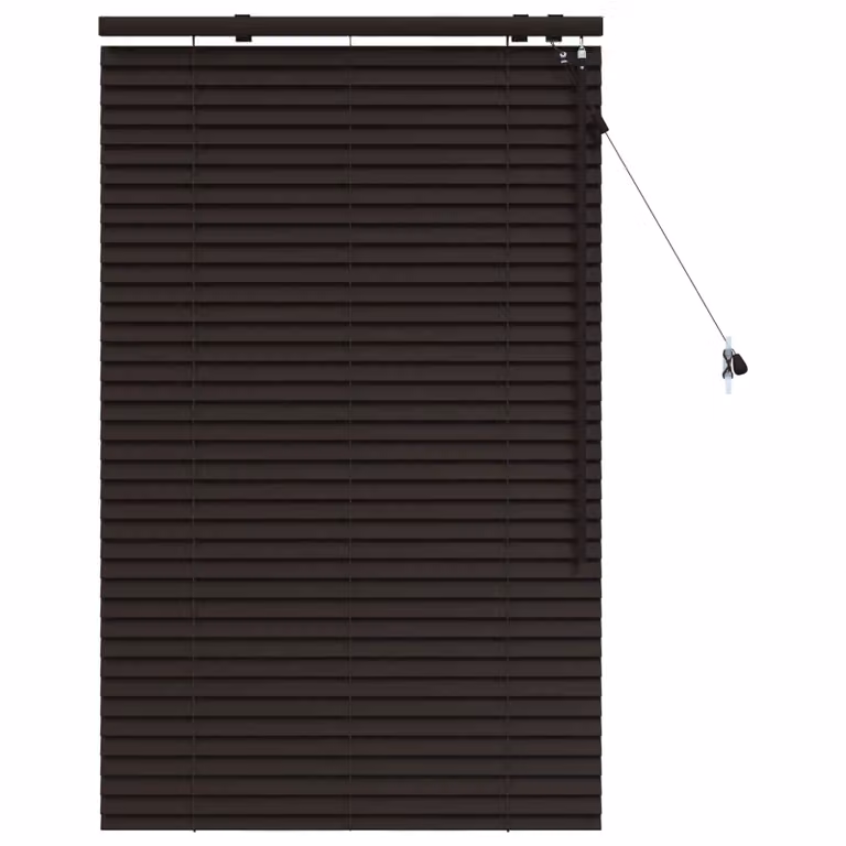 Persiana veneciana de madera vidaXL en marrón oscuro, An/Al: 85 x 130 cm, con lamas de 35 mm