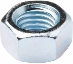 Pack de 10 tuercas hexagonales Diall M18 de acero galvanizado color plata