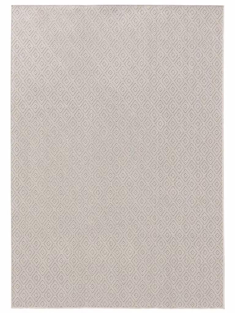 Alfombra Benuta para interior y exterior de polipropileno, color blanco, An/P: 240 x 350 cm