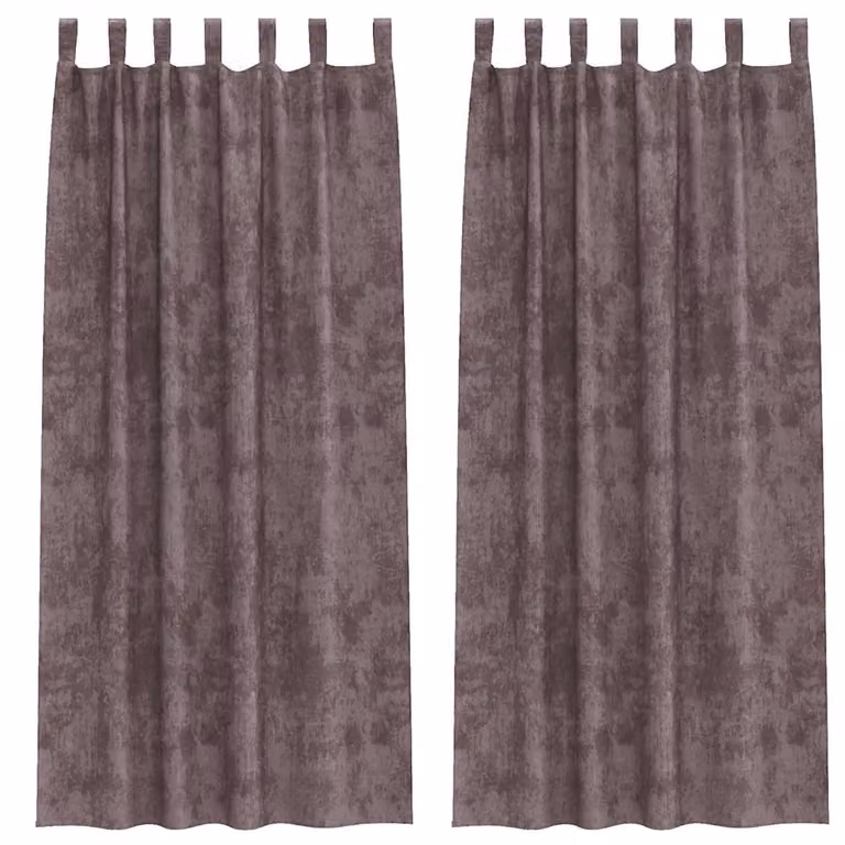 Set de 2 cortinas de terciopelo vidaXL en color marrón con efecto blackout y aislamiento térmico, An/Al: 140 x 245 cm