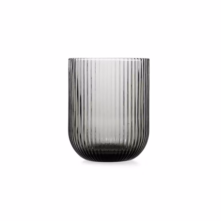 Set de 6 vasos bajos de vidrio tallado Bidasoa color gris de 28 cl