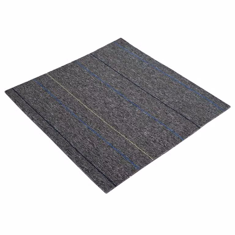 Set de 20 azulejos de alfombra modernos vidaXL con rayas en color gris, de polipropileno, An/P: 50 x 50 cm