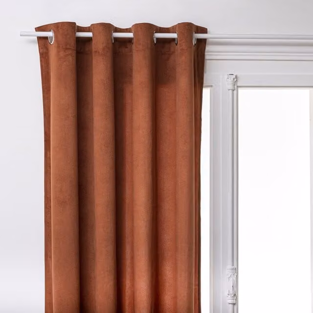 Cortina de terciopelo Atmosphera Lilou color rosa, An/Al: 140 x 260 cm