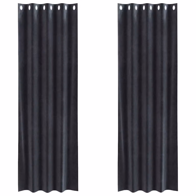 Set de 2 cortinas de terciopelo vidaXL en gris con efecto blackout, An/Al: 140 x 225 cm