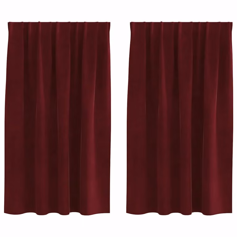 Set de 2 cortinas blackout de terciopelo vidaXL en color rojo, An/Al: 140 x 140 cm