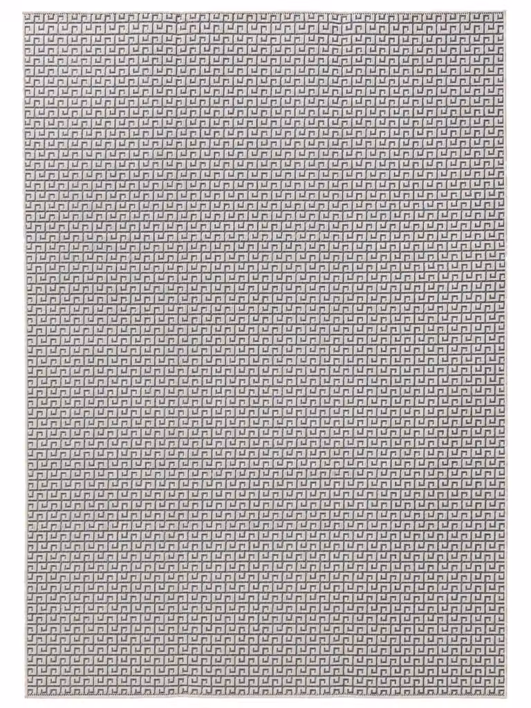 Alfombra Benuta para exterior e interior de diseño geométrico moderno en color blanco, An/P: 240 x 350 cm