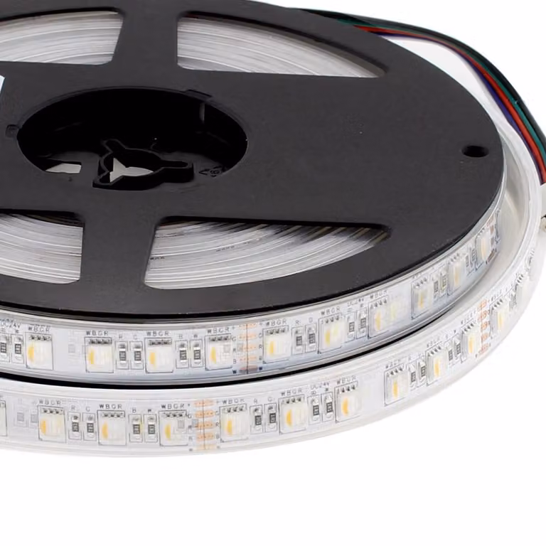 Tira LED LEDBOX Samsung SMD5050 RGBW DC24V de 5 m con protección IP67 y 84 LED/m multicolor y blanco frío